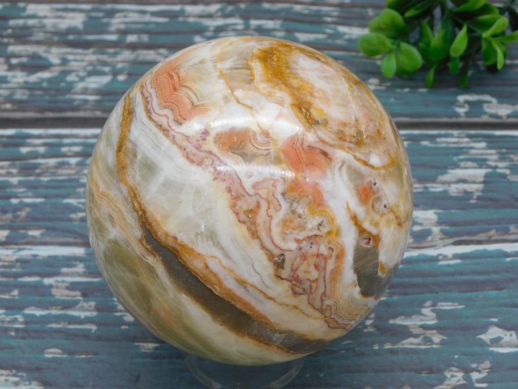 BANDED ONYX SPHERE ROCK STONE LAPIDARY SPECIMEN: BANDED ONYX SPHERE ROCK STONE LAPIDARY SPECIMEN