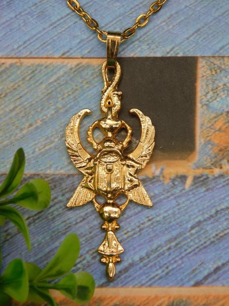 SCARAB NECKLACE VINTAGE ANTIQUE: SCARAB NECKLACE VINTAGE ANTIQUE
