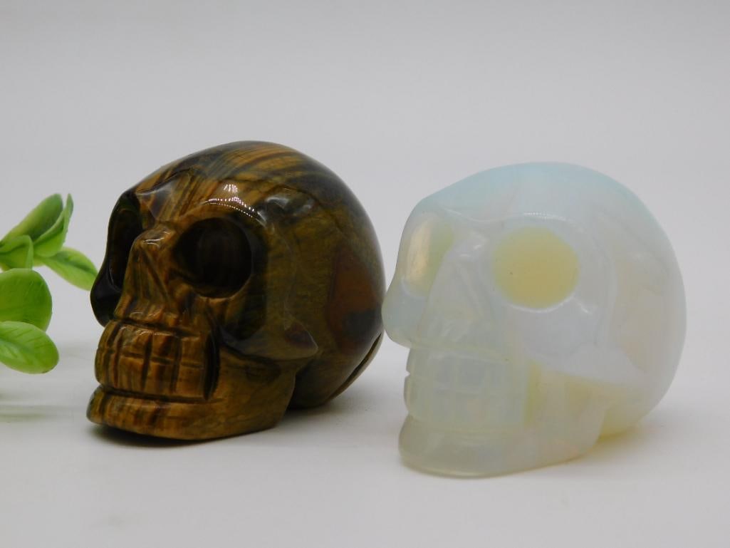 STONE SKULLS ROCK STONE LAPIDARY SPECIMEN (1 of 2)