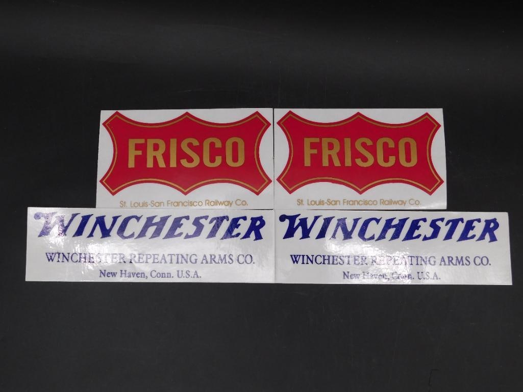 WINCHESTER AND FRISCO ADVERTISING STICKERS: WINCHESTER AND FRISCO ADVERTISING STICKERS