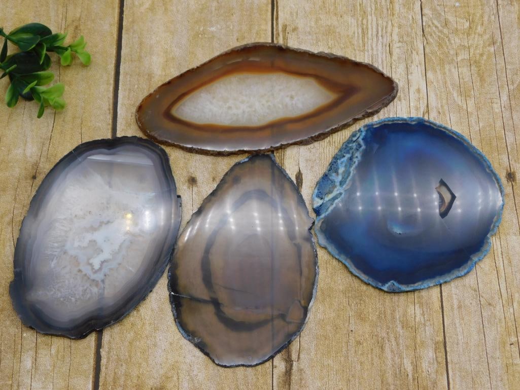 AGATE SLICES ROCK STONE LAPIDARY SPECIMEN (1 of 2)