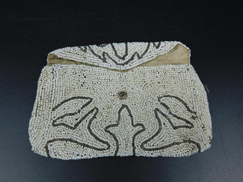 BEADED HANDBAG VINTAGE ANTIQUE: BEADED HANDBAG VINTAGE ANTIQUE
