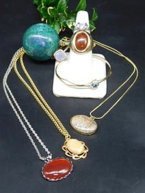 MIXED JEWELRY LOT ROCK STONE LAPIDARY SPECIMEN