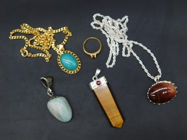 MIXED JEWELRY LOT ROCK STONE LAPIDARY SPECIMEN