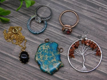 MIXED JEWELRY LOT ROCK STONE LAPIDARY SPECIMEN