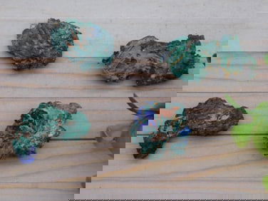 MALACHITE AZURITE PIECES ROCK STONE LAPIDARY SPECIMEN