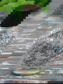 SILVER FLAKES IN BOTTLE ROCK STONE LAPIDARY SPECIMEN