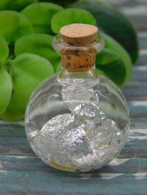 SILVER FLAKES IN BOTTLE ROCK STONE LAPIDARY SPECIMEN
