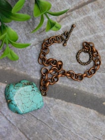 GENUINE STONE PENDANT ON CHAIN NECKLACE