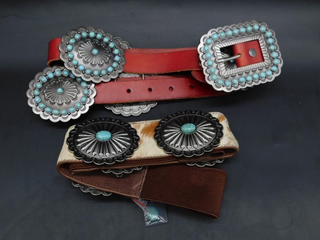 CONCHO BELTS SIZE M AND L: WELCOME TO HATMAN AUCTIONS! SPECIAL NOTICE: Please see photos for measurements and descriptions. ***Yes, we have in house shipping with MANY REPEAT CUSTOMERS because of our streamlined service. ****We
