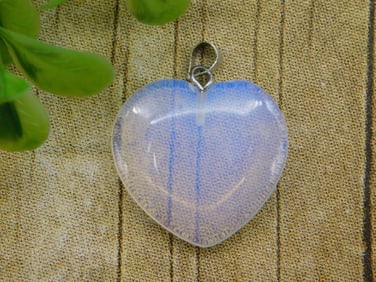 OPALITE HEART PENDANT ROCK STONE LAPIDARY SPECIMEN