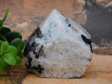 TOURMALINE IN QUARTZ POINT ROCK STONE LAPIDARY SPECIMEN