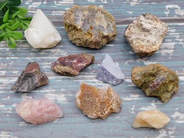 MIXED ROUGH LOT ROCK STONE LAPIDARY SPECIMEN