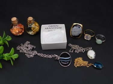 MIXED JEWELRY LOT ROCK STONE LAPIDARY SPECIMEN