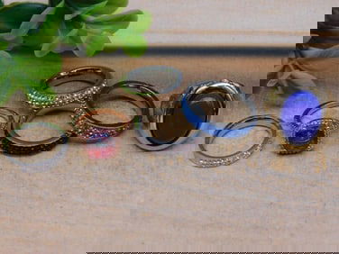 STONE RINGS ROCK STONE LAPIDARY SPECIMEN