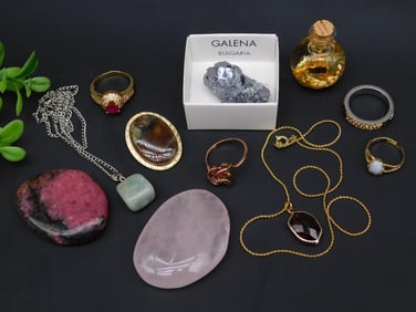 MIXED JEWELRY LOT ROCK STONE LAPIDARY SPECIMEN