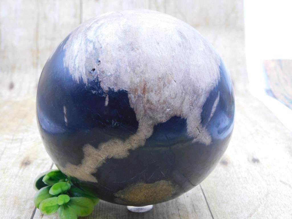 PETRIFIED WOOD SPHERE ROCK STONE LAPIDARY SPECIMEN (1 of 2)