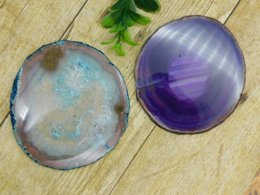 AGATE SLICES ROCK STONE LAPIDARY SPECIMEN (1 of 2)