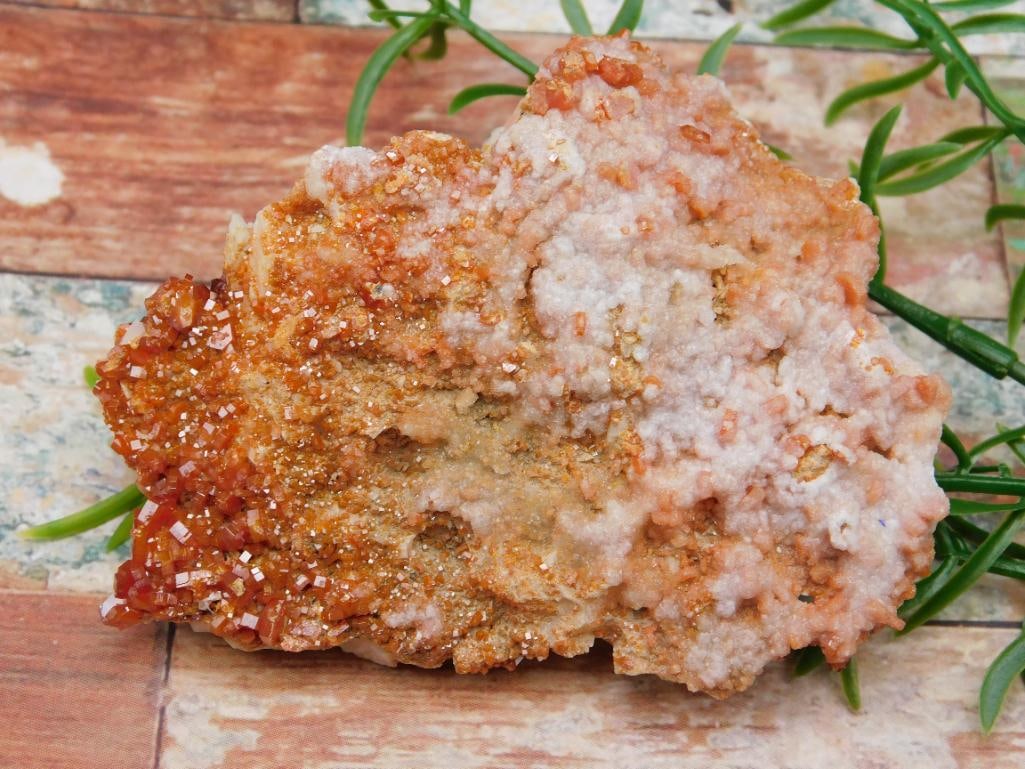 VANADINITE ON CALCITE ROCK STONE LAPIDARY SPECIMEN (1 of 2)