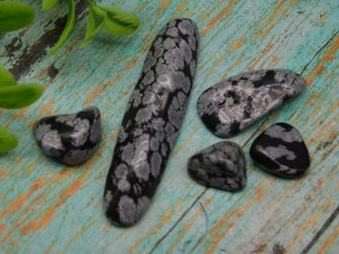 SNOWFLAKE OBISIDIAN ROCK STONE LAPIDARY SPECIMEN