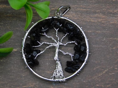 STONE TREE OF LIFE WIRE WRAPPED PENDANT ROCK STONE LAPIDARY SPECIMEN