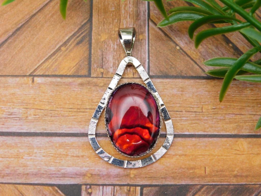 ABALONE STONE PENDANT ROCK STONE LAPIDARY SPECIMEN: ABALONE STONE PENDANT ROCK STONE LAPIDARY SPECIMEN