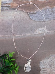 QUARTZ JAGUAR PENDANT ON CHAIN NECKLACE