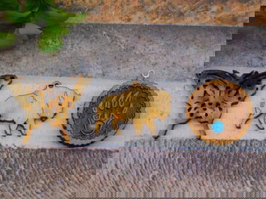 WOODEN PENDANTS ROCK STONE LAPIDARY SPECIMEN