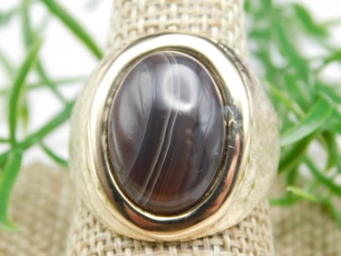 BANDED AGATE RING ROCK STONE LAPIDARY SPECIMEN
