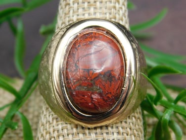 BRECCIATED JASPER RING ROCK STONE LAPIDARY SPECIMEN