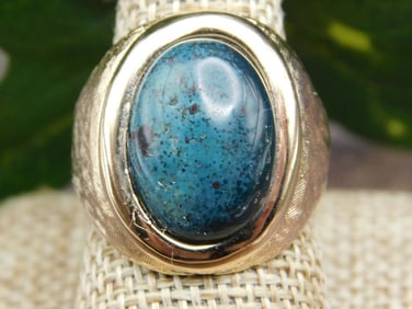 MOSS AGATE RING ROCK STONE LAPIDARY SPECIMEN