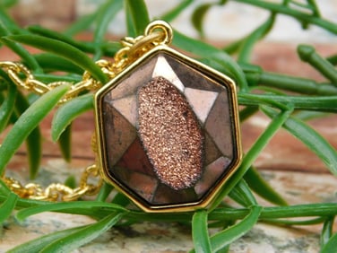 TITANIUM DRUZY PENDANT NECKLACE ROCK STONE LAPIDARY SPECIMEN