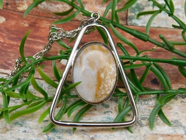 OCEAN JASPER PENDANT NECKLACE ROCK STONE LAPIDARY SPECIMEN