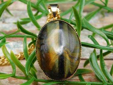TIGER EYE PENDANT NECKLACE ROCK STONE LAPIDARY SPECIMEN