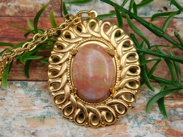 FANCY INDIA JASPER PENDANT NECKLACE ROCK STONE LAPIDARY SPECIMEN