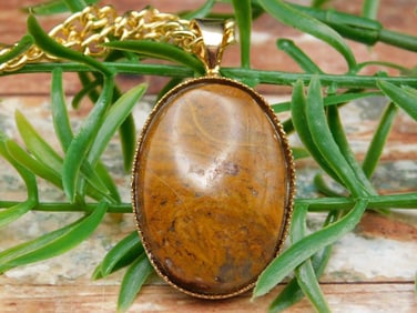 FANCY INDIA JASPER PENDANT NECKLACE ROCK STONE LAPIDARY SPECIMEN