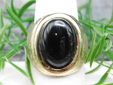 OBSIDIAN RING ROCK STONE LAPIDARY SPECIMEN