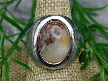 BRECCIATED JASPER RING ROCK STONE LAPIDARY SPECIMEN