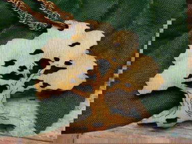 CARVED WOODEN TREE PENDANT NECKLACE