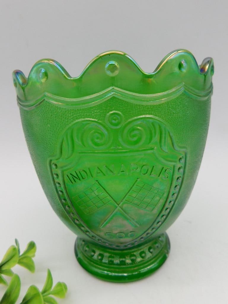AMERICAN CARNIVAL GLASS ASSOCIATION SOUVENIR VASE INDIANAPOLIS 500 VINTAGE ANTIQUE (1 of 6)
