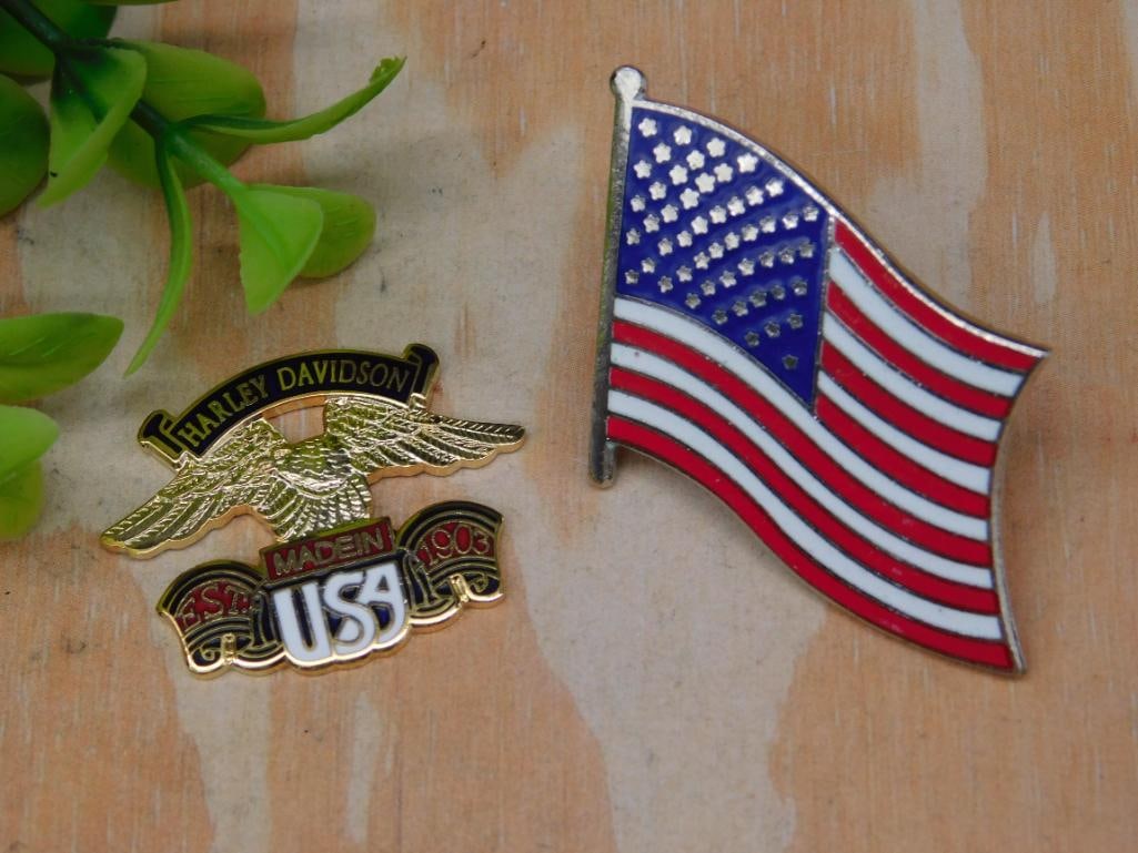 HARLEY DAVIDSON AMERICAN FLAG PORCELAIN (1 of 2)