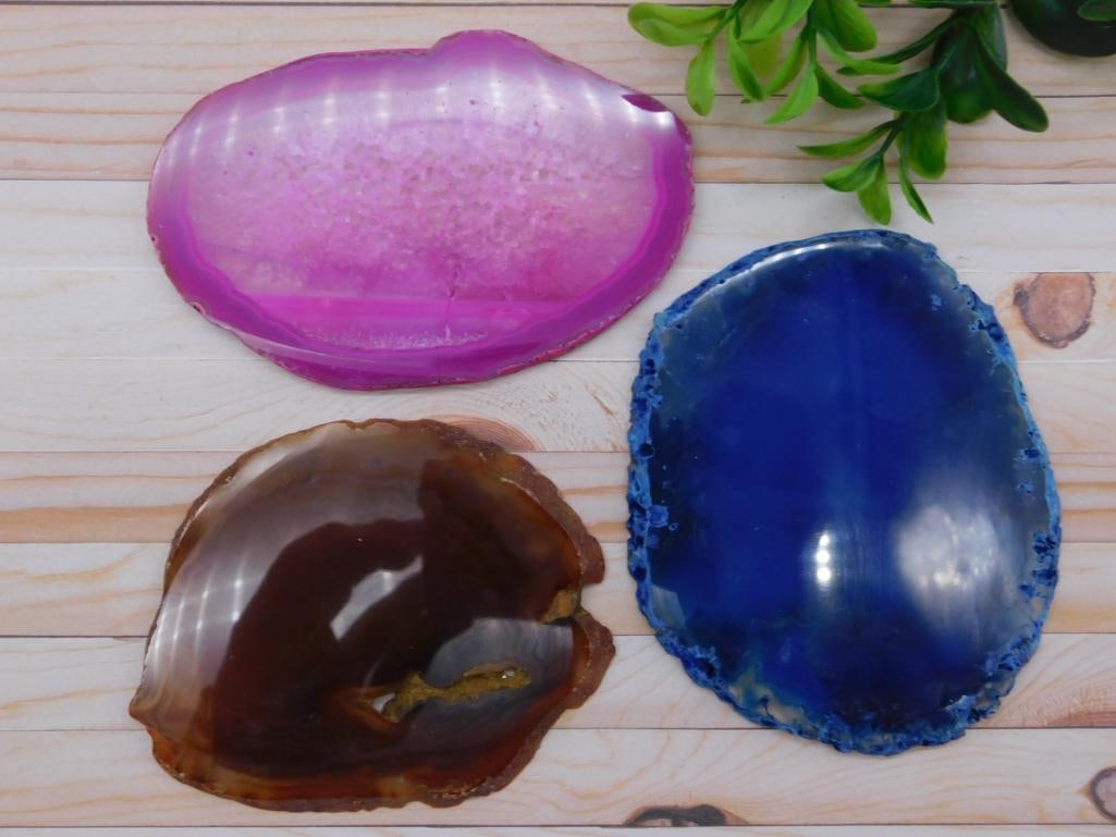 AGATE SLICE ROCK STONE LAPIDARY SPECIMEN: AGATE SLICE ROCK STONE LAPIDARY SPECIMEN