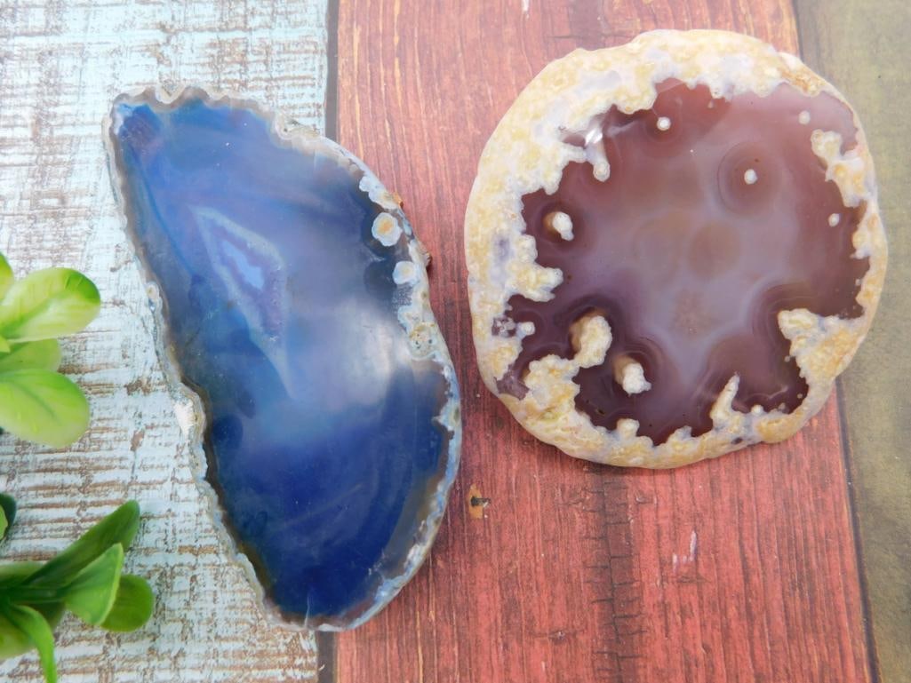 AGATE SLICE ROCK STONE LAPIDARY SPECIMEN: AGATE SLICE ROCK STONE LAPIDARY SPECIMEN