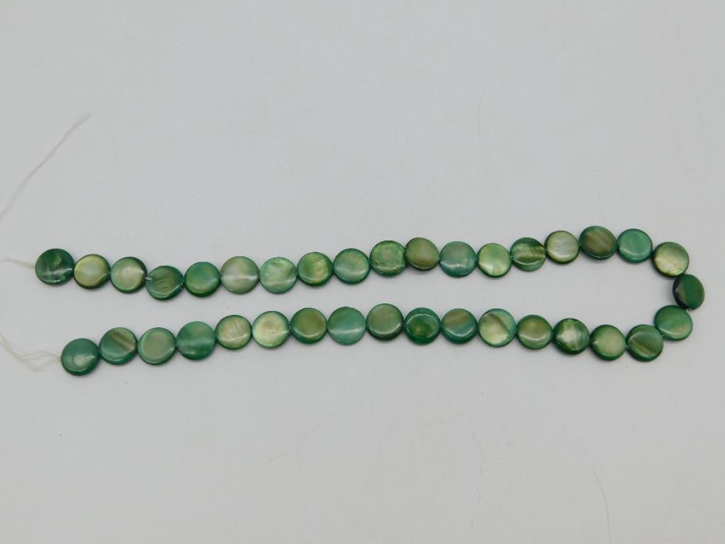ABALONE BEADS ROCK STONE LAPIDARY SPECIMEN: ABALONE BEADS ROCK STONE LAPIDARY SPECIMEN