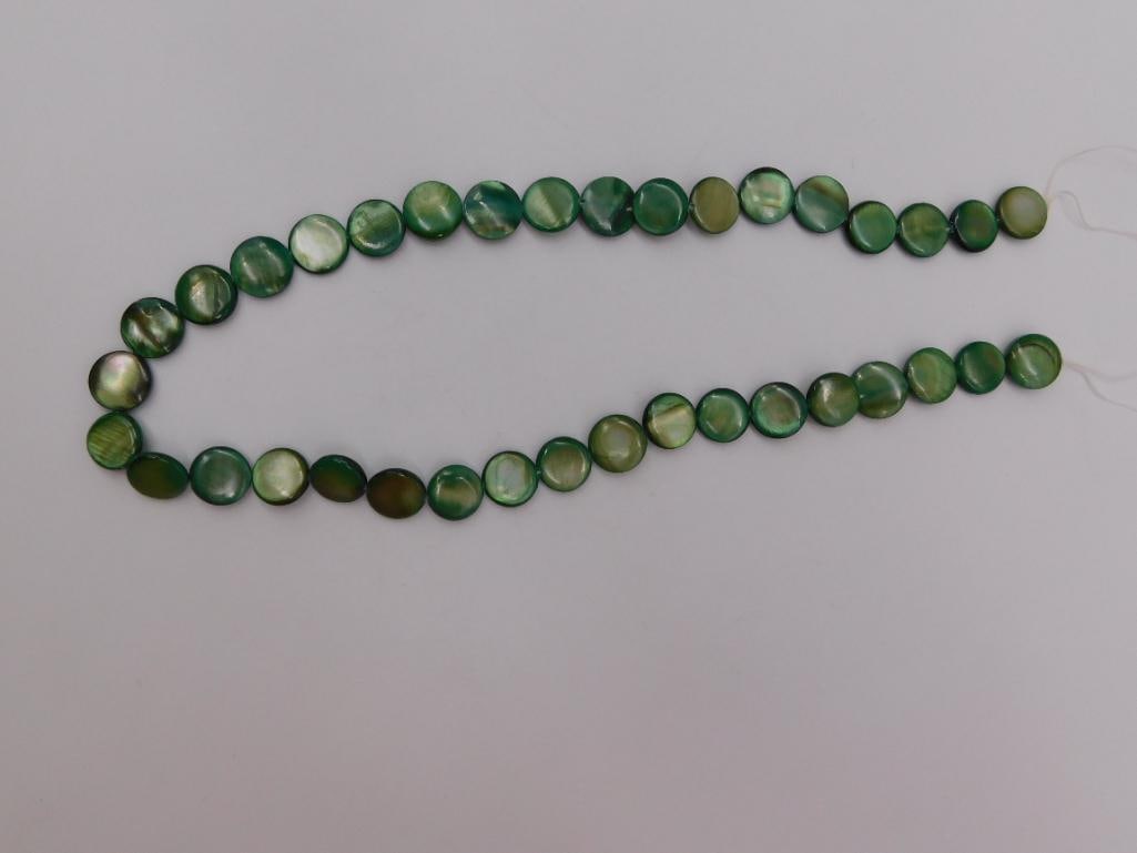 ABALONE BEADS ROCK STONE LAPIDARY SPECIMEN: ABALONE BEADS ROCK STONE LAPIDARY SPECIMEN