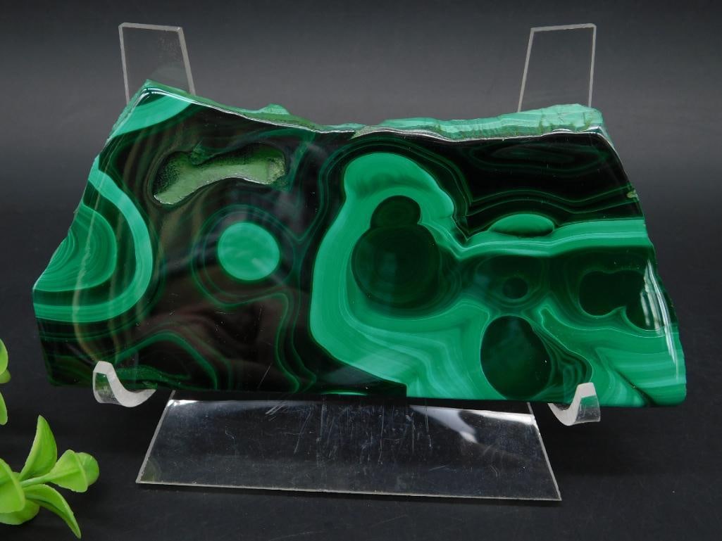 MALACHITE SLAB ROCK STONE LAPIDARY SPECIMEN