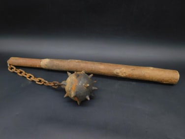 MEDIEVAL STYLE MACE BALL AND CHAIN FLAIL VINTAGE ANTIQUE