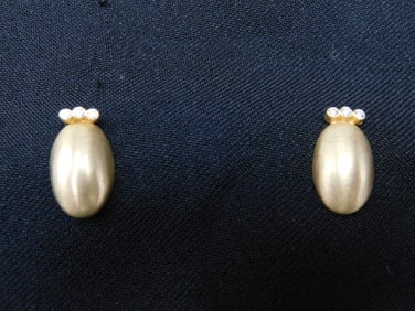 HANDMADE DIAMOND AND GOLD EARRINGS VINTAGE ANTIQUE