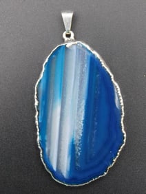 AGATE SLICE PENDANT ROCK STONE LAPIDARY SPECIMEN
