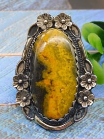 BUMBLEBEE JASPER ADJUSTABLE RING ROCK STONE LAPIDARY SPECIMEN